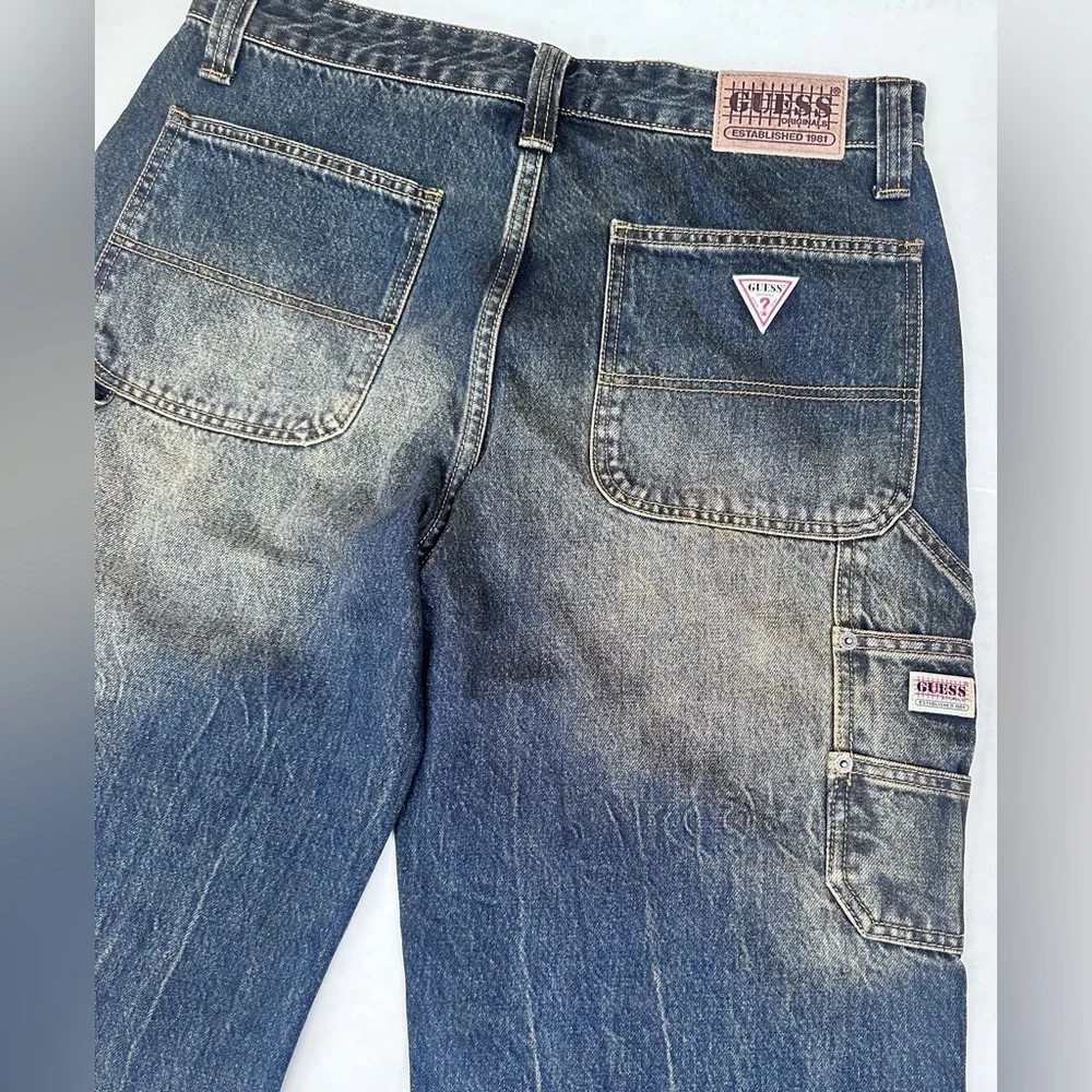 Guess Men's Dark Blue Carpenter Relaxed Jeans